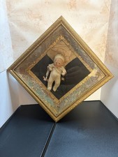Antique Bisque Baby Doll Shadow Box Framed Gilt Florentine Estate Collection
