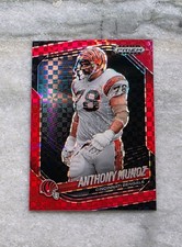 2025 Panini Prizm Black Anthony Munoz Red Checkerboard Refractor /75 Bengals HOF