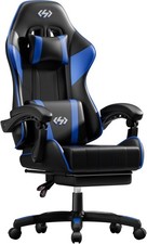 Gaming Chair with Footrest & Lumbar, Ergonomic Computer Chair, Black & Blue