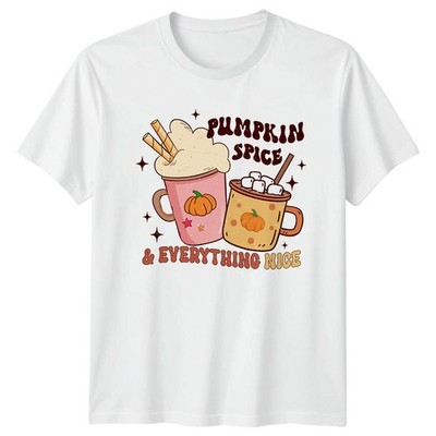Pumpkin Spice & Everything Nice Damen T-Shirt Cozy Vibes Herbst Geschenk