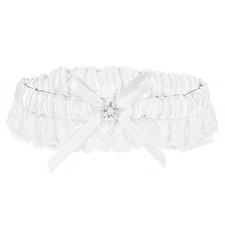Elegant Satin Bride Garters with Rhinestone Lace Bridal Wedding Accessories