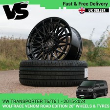 FOR VW T6/6.1 WOLFRACE VENOM ROAD EDITION BLACK 20" 5X120 WHEELS TYRES 275/40/20