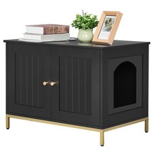 Cat Litter Box Enclosure, Cat Washroom Furniture with Metal Frame, Pet House,...