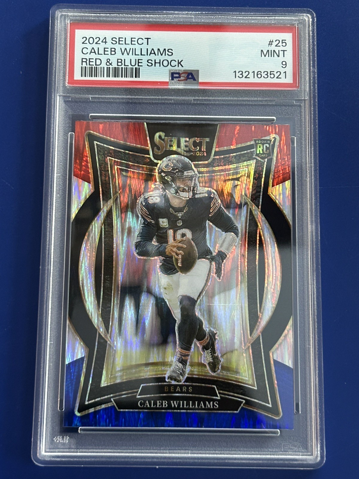 Caleb Williams 2024 Panini Select  Concourse Red Blue Shock Bears PSA 9 RC