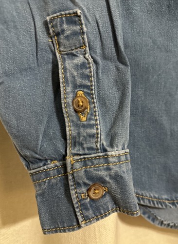 Art Class Girls M(8) Shirt, Long Sleeve Chambray Button-Down , Blue - Picture 6 of 16