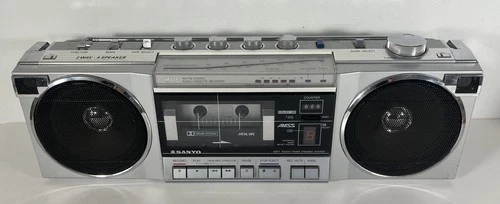 Vintage Sanyo M7790 Boombox Stereo Cassette Deck Player Radio AM FM