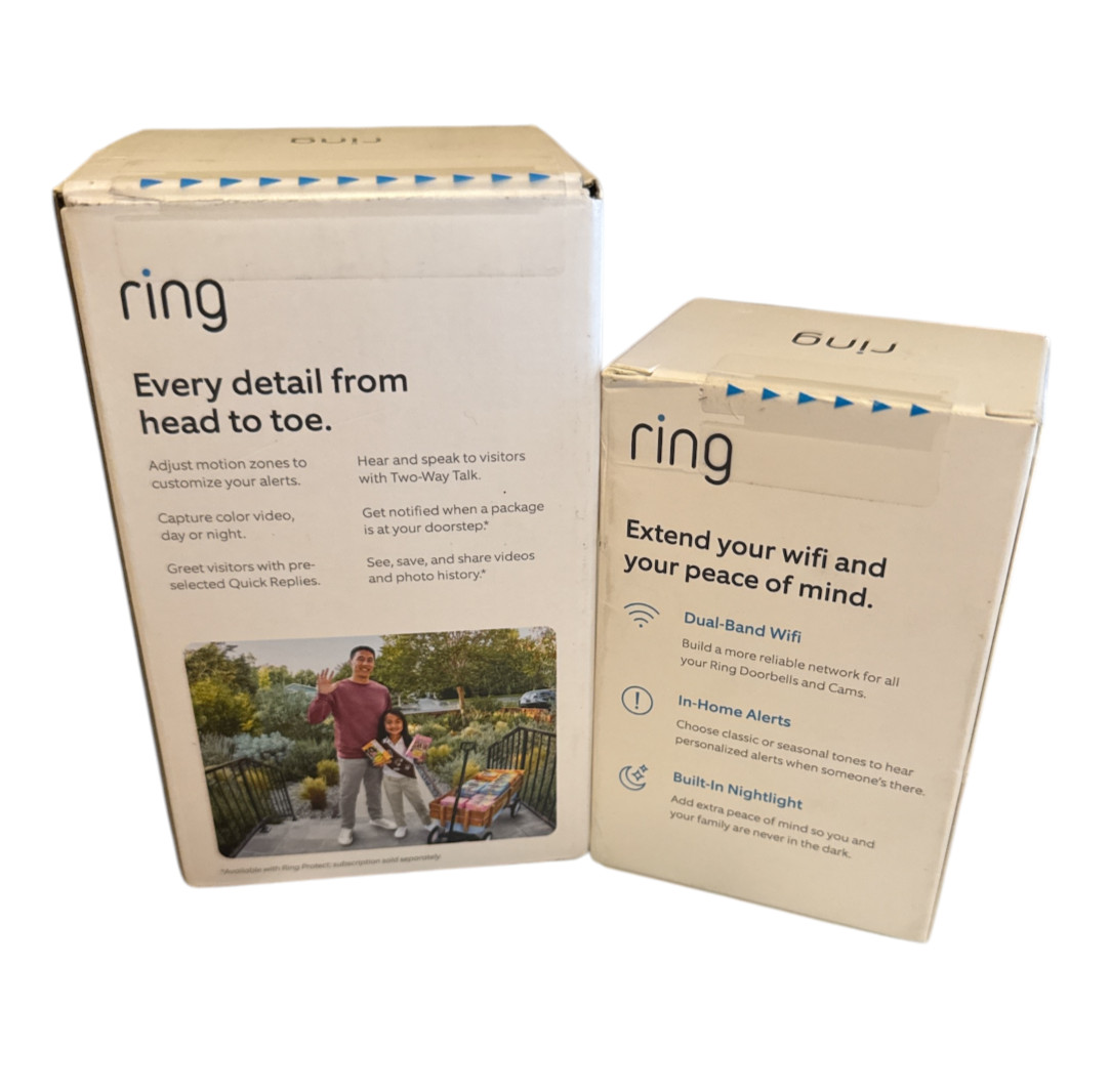 Ring Battery Doorbell Plus 1536p HD+ Video Head-2-Toe View Camera + Chime Pro