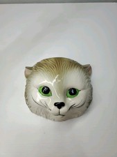 VTG CERAMIC CAT FACE GREEN EYES MCM HALLOWEEN...