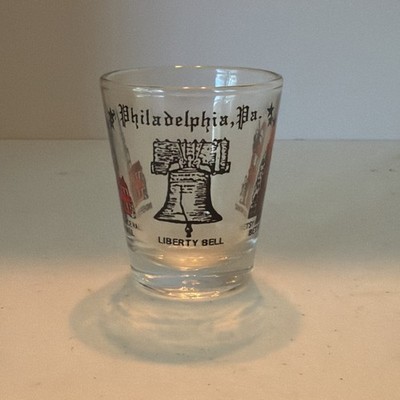 Philadelphia PA Pennsylvania Shot Glass Liberty Bell Souvenir Independence Hall