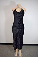 Guess Black Velvet Long Evening Cocktail Dress SIZE XSmall On Sale nt