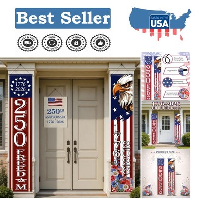 Giant 250th Anniversary Patriotic Banner - Celebrate Freedom Outdoors!