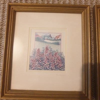Sharon Jervis Floral Prints, Two Framed Prints