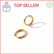 Hypoallergenic Titanium Hoop Earrings for Women Men-8mm 10mm 12mm Small Silver G