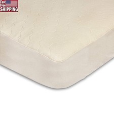 Organic Cotton Waterproof Crib Mattress Protector Soft Quilted Safety Cover New