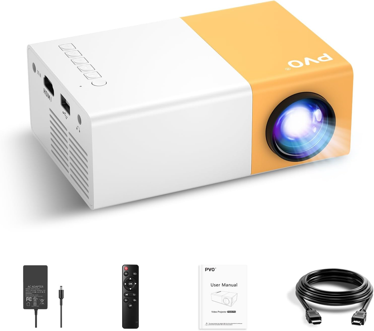 PVO Mini Projector Portable For Cartoon, Outdoor Video Projectors