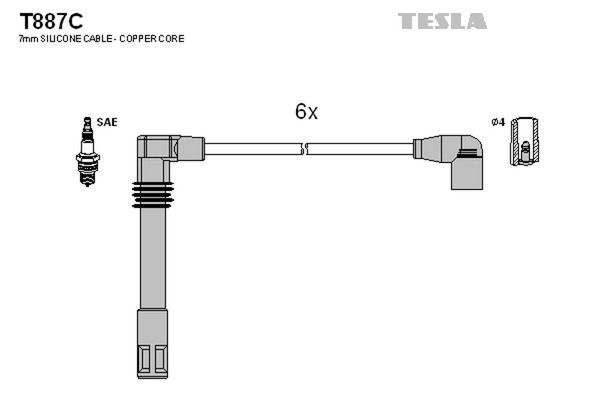 ZüNdleitungssatz Tesla T887C FüR Passat VW 3B3 3B5 3B6 Audi 3B2 Skoda B5 Variant-image