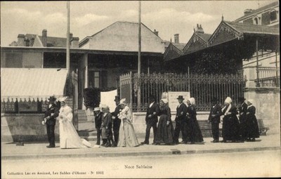 Ak Hochzeitsgesellschaft, Brautpaar, Noce Sablaise - 4743108