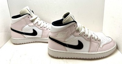 Jordan 1 Mid Barely Rose Pink/White/Black BQ6472-500 Women s Size 10.5