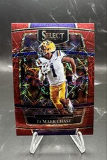 2022 Panini Select Draft Picks - Concourse Ja'Marr Chase #82 Red Lazer Prizm