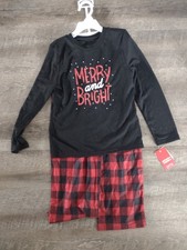 Kids Unisex Warm Fleece Plaid Christmas Holiday Pajamas Size 6/7 6 And 7