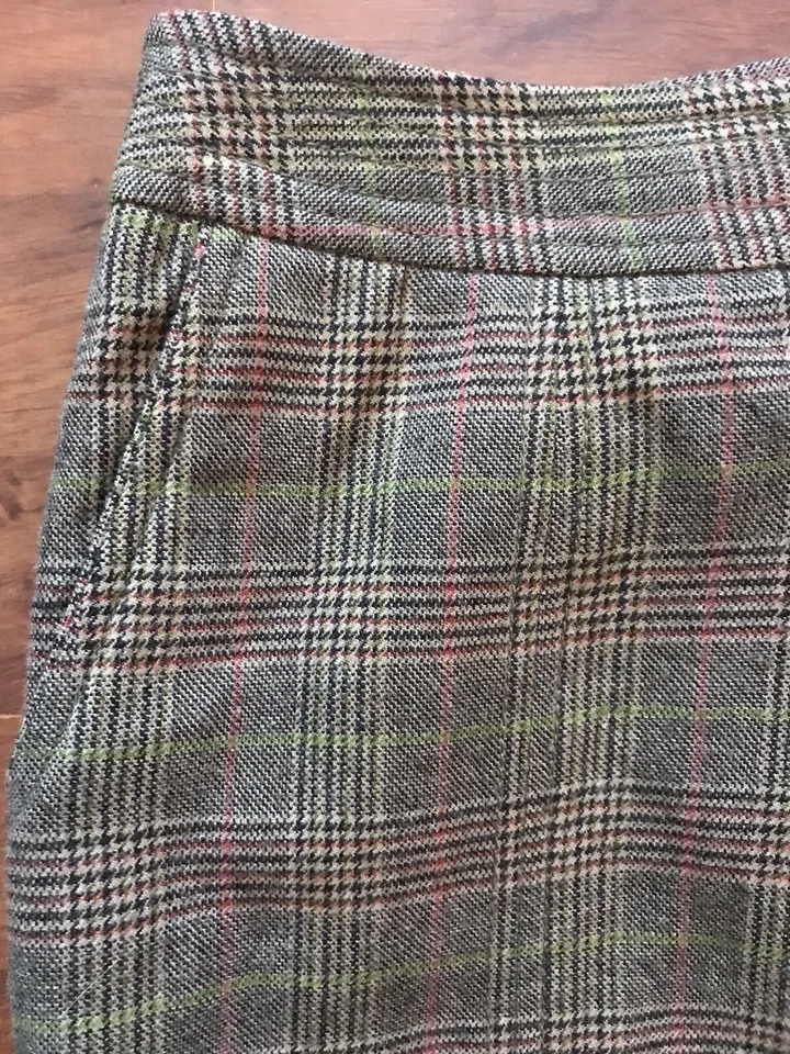 Falda Luella 100% Verde Lana Tweed Totalmente Forrada Talla UK 10 Foto 3 de 4