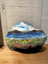 Ocean Painting on a Redwood Burl wood Unique Art work