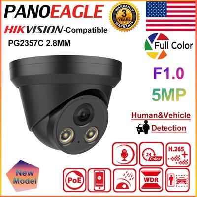 Hikvision Compatible 5MP Full Color MIC Security IP Camera PoE ColorVu CCTV
