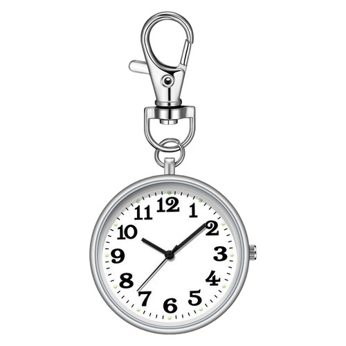 Outdoor Sport Clip-On Backpack Belt Quartz Fob Pocket Watch Key Ring Nurse Watch - Picture 13 of 13