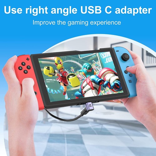 Adaptateur USB C vers USB C 90 Angle Droit Type C Convertisseur Charge Rapide 40Gbps 100W - Photo 5 sur 18