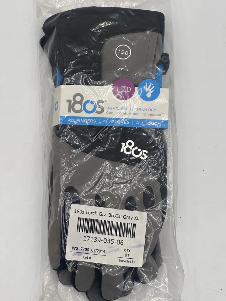 180s MEN LED WINTER TOUCH SCREEN WINTER GLOVES SIZE XL NEW GRAY/BLK $70 NEW - Image 2 of 4