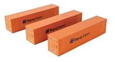 Walthers 949-18202 40' Corrugated Container- 3-Pack - Hapag-Lloyd - HO Scale