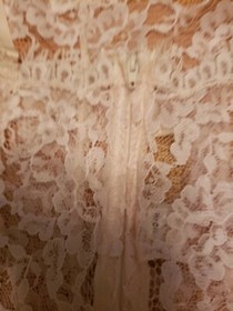 VTG Victoria's Secret Cream Sheer Lace Teddy Lingerie Sz S Gold Label FLAWS