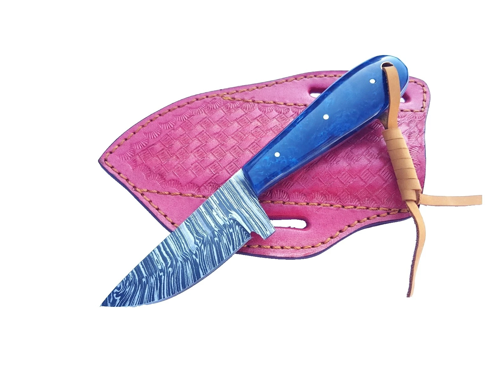 Damascus Steel Blade Reproduction Collectible Modern Fixed Blade Knives