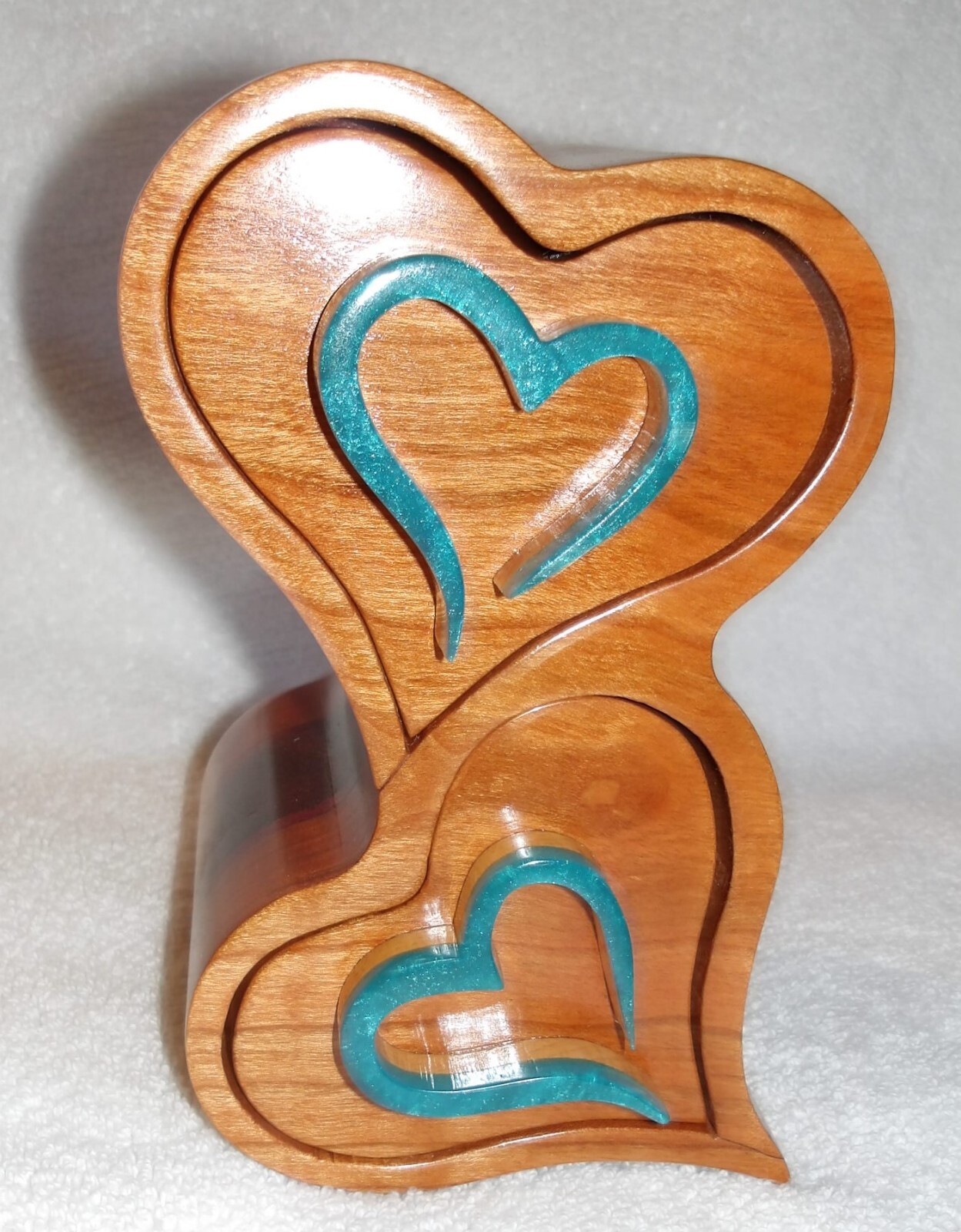 Handcrafted Heart Jewelry Keepsake Box - New Bandsaw Design-image