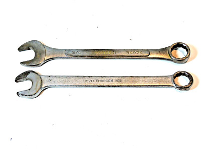 Vintage THORSEN Combination Wrenches - 3/4 #54024 - 11/16 #2022
