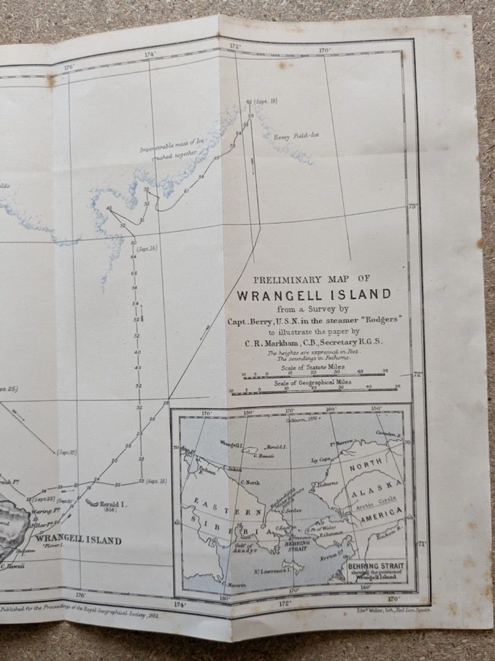 1882 Preliminary Map of Wrangell Island antique vintage - Image 3 of 3