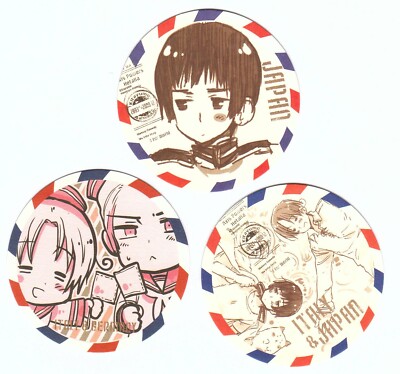3 pcs coaster card Hetalia Axis Powers anime Germany Italy Japan