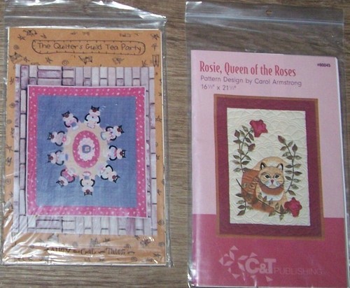 Vintage Lot Of 5 Patterns Uncut Cats Applique Quilt Wall Hanging Tablecloth - Picture 3 of 6