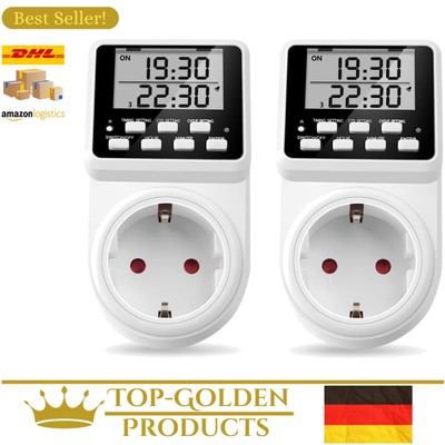 Multifunktionale Timer-Steckdose mit Endloszyklus   2er-Pack für Automatisierung