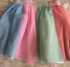 Cat  Jack Multicolor Lined Tulle Skirt Girl M 7/8 Silver-Glitter Waistband