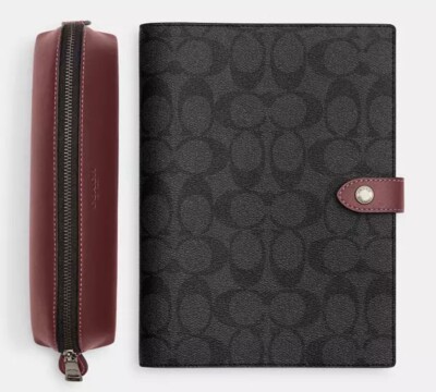 Coach Box Notebook Pencil Case Gift Set Black Colorblock Coach Box Notebook Pencil Case Gift Set Black Colorblock