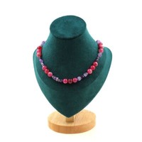 Steine Und MinéRaux. Halskette Perlen Amethyst Du Brazilien + Turmalin Melon Ea
