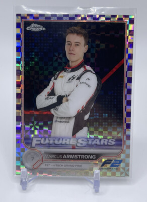 2022 Topps Chrome F1 Marcus Armstrong /199 Purple Checker Flag Formula 1 A3