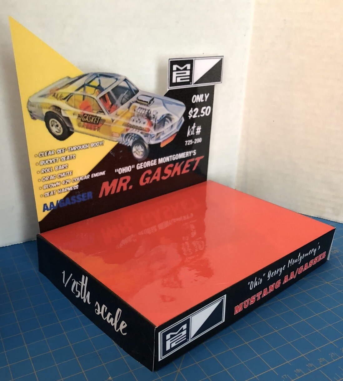 MPC OHIO MONTGOMERY MR GASKET MUSTANG MODEL KIT STORE DISPLAY BASE ONLY