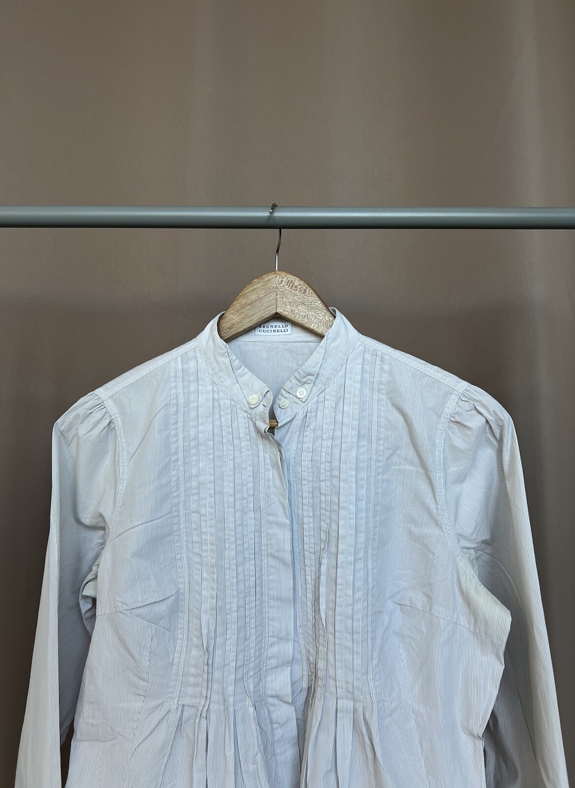 Brunello Cucinelli Womens Button Up Shirt White Basic Blouse Cotton Size XL/L