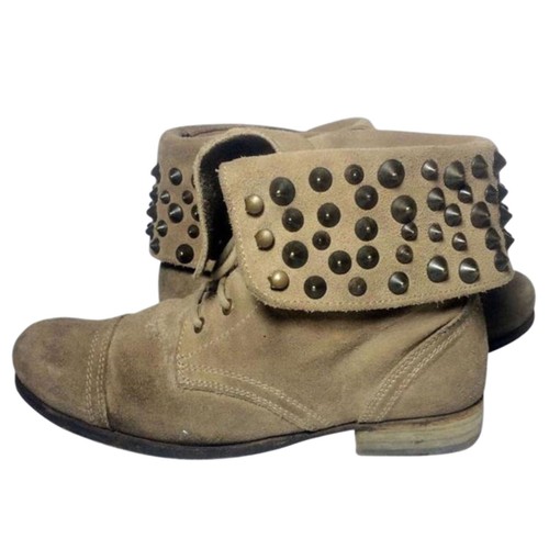 ALLSAINTS Suede Stud Brown Combat 