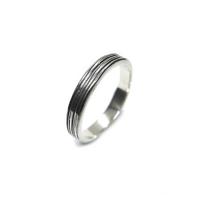  Handgefertigter Sterlingsilberring Unisex Band 4 mm breit echt einfarbig gestempelt 925