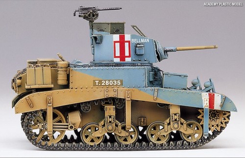 Academy 1/35 BRITISH M3 STUART' "HONEY" Light Tank Plastic Model Kit #13270 - Picture 5 of 7