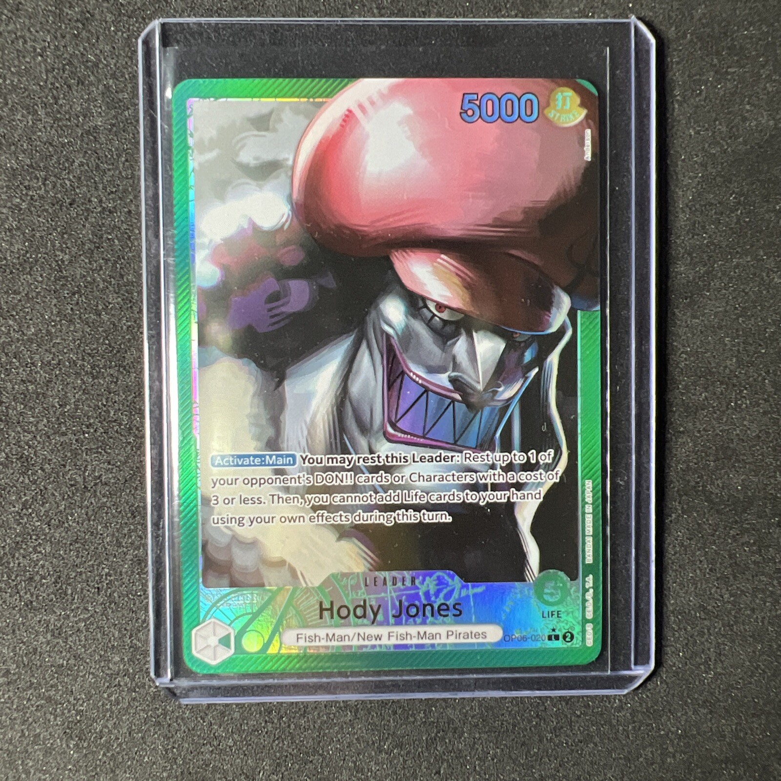 Hody Jones Leader Alt Art OP06-020 L One Piece Wings Captain English Near Mint