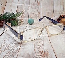 Marchon Marcolin Vintage Clear Blue Eyeglasses Her Half 1063 388 50-20-140 Italy